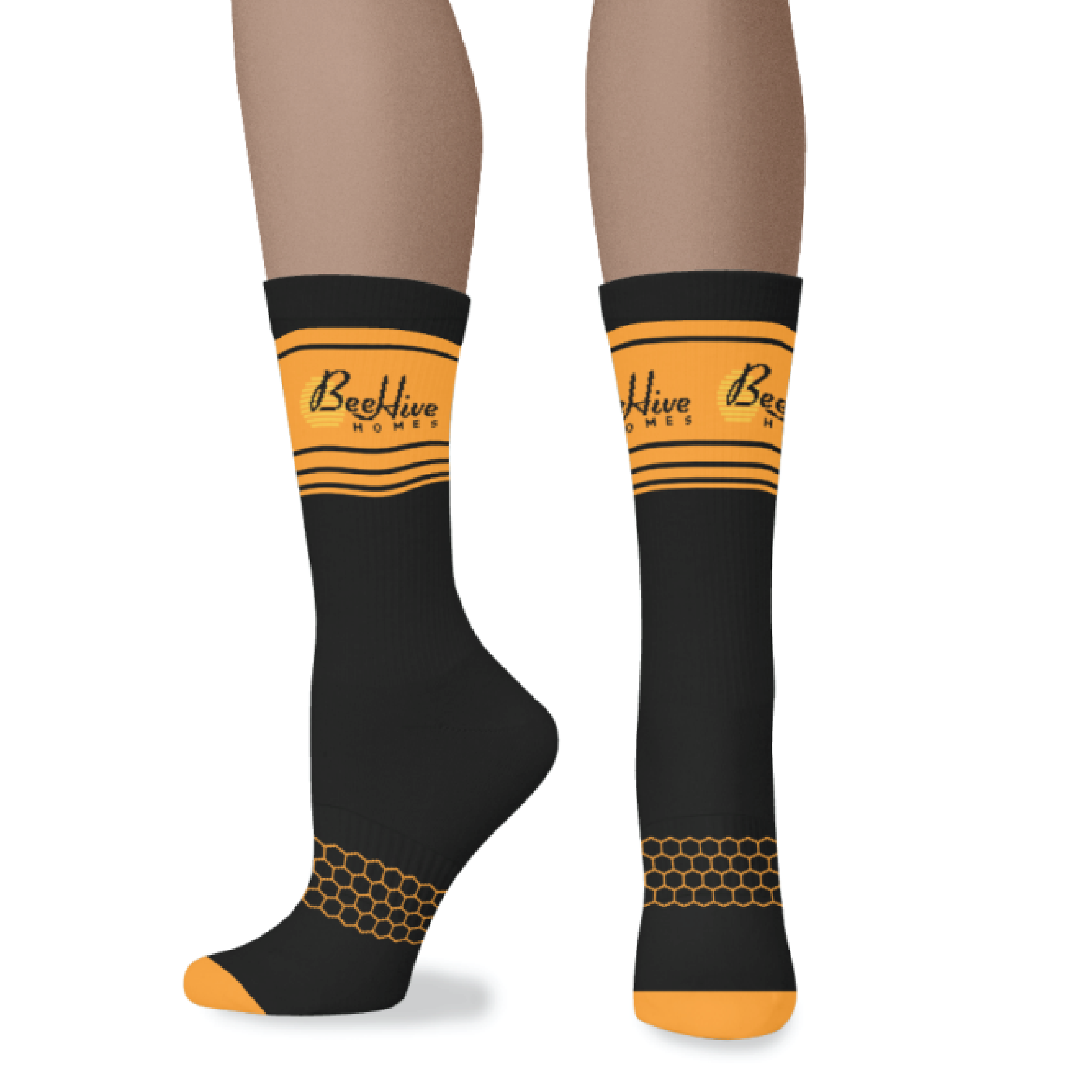BeeHive Cotton Athletic Black Crew Sock Socks