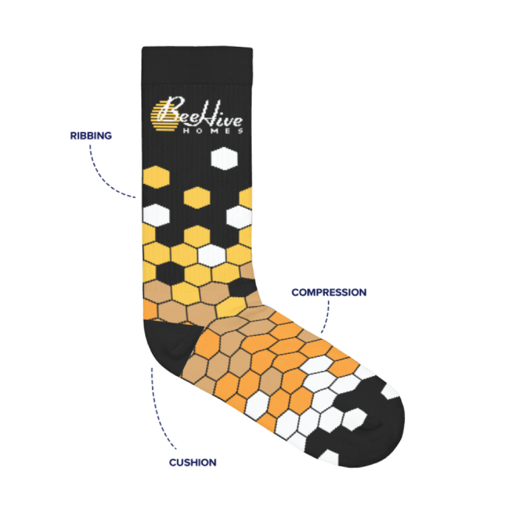 BeeHive Cotton "Honeycomb" Athletic Crew Socks