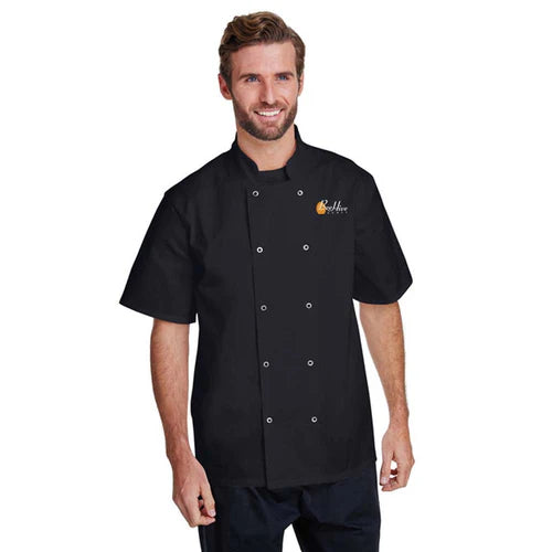 BeeHive Unisex Ten Studded Front Short Sleeve Chef Coat - RP664
