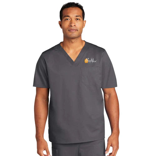BeeHive WonderWink® Unisex WorkFlex™ Chest Pocket V-Neck Top