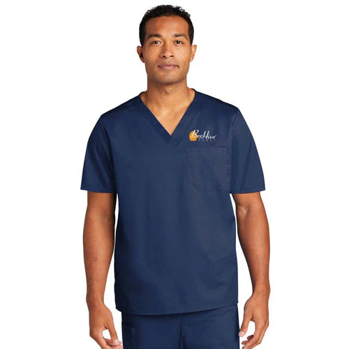 BeeHive WonderWink® Unisex WorkFlex™ Chest Pocket V-Neck Top