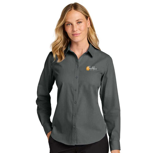 Beehive Port Authority® Women’s Long Sleeve Nailhead Easy Care Shirt - LW816